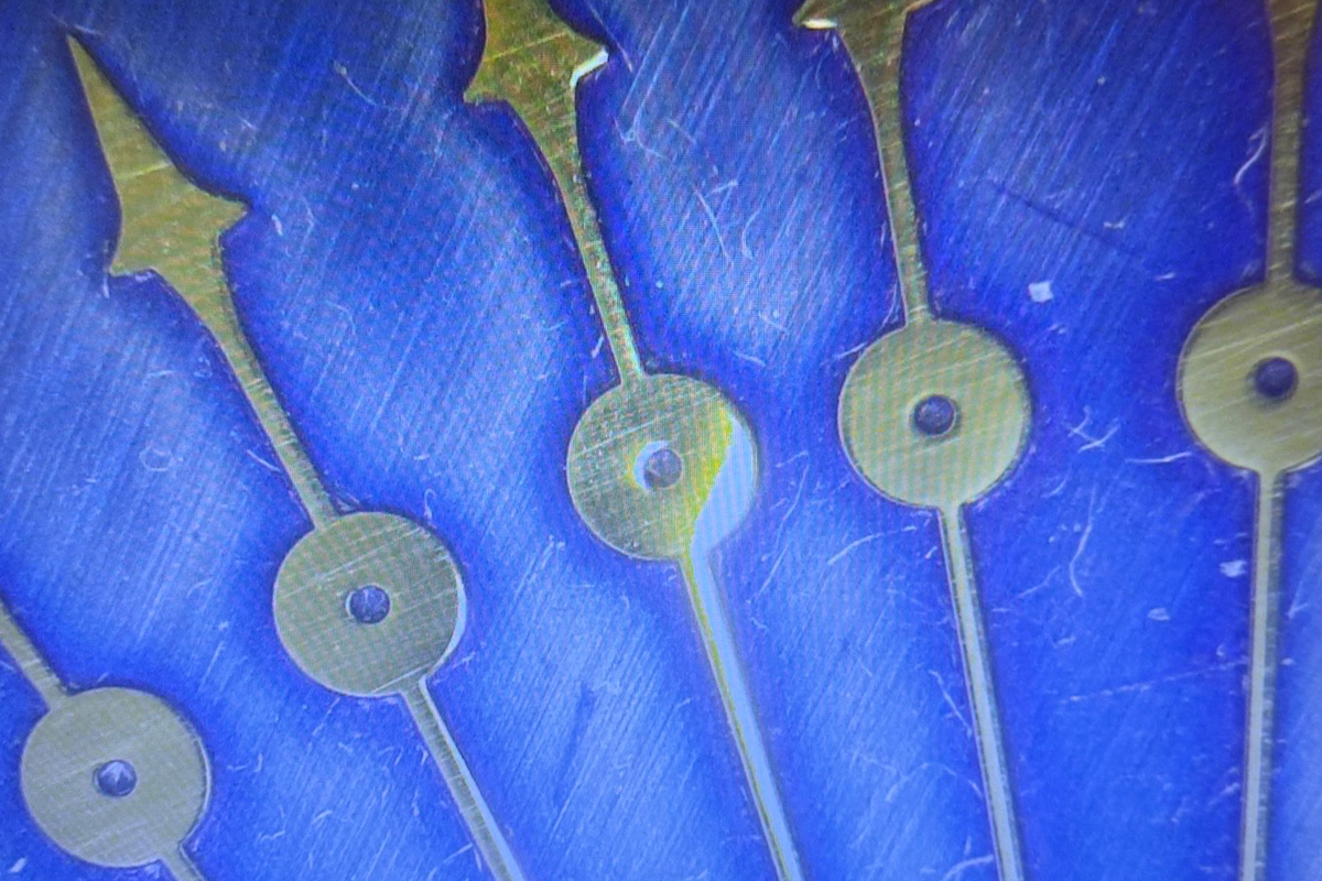 before polishing watch hands