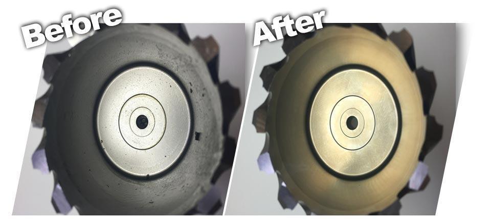 before and after cleaning tooling