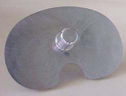 Knee joint tibial tray before polishing