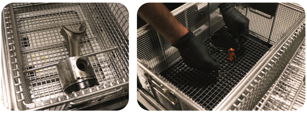Preparation Piston and rings being secured for wash