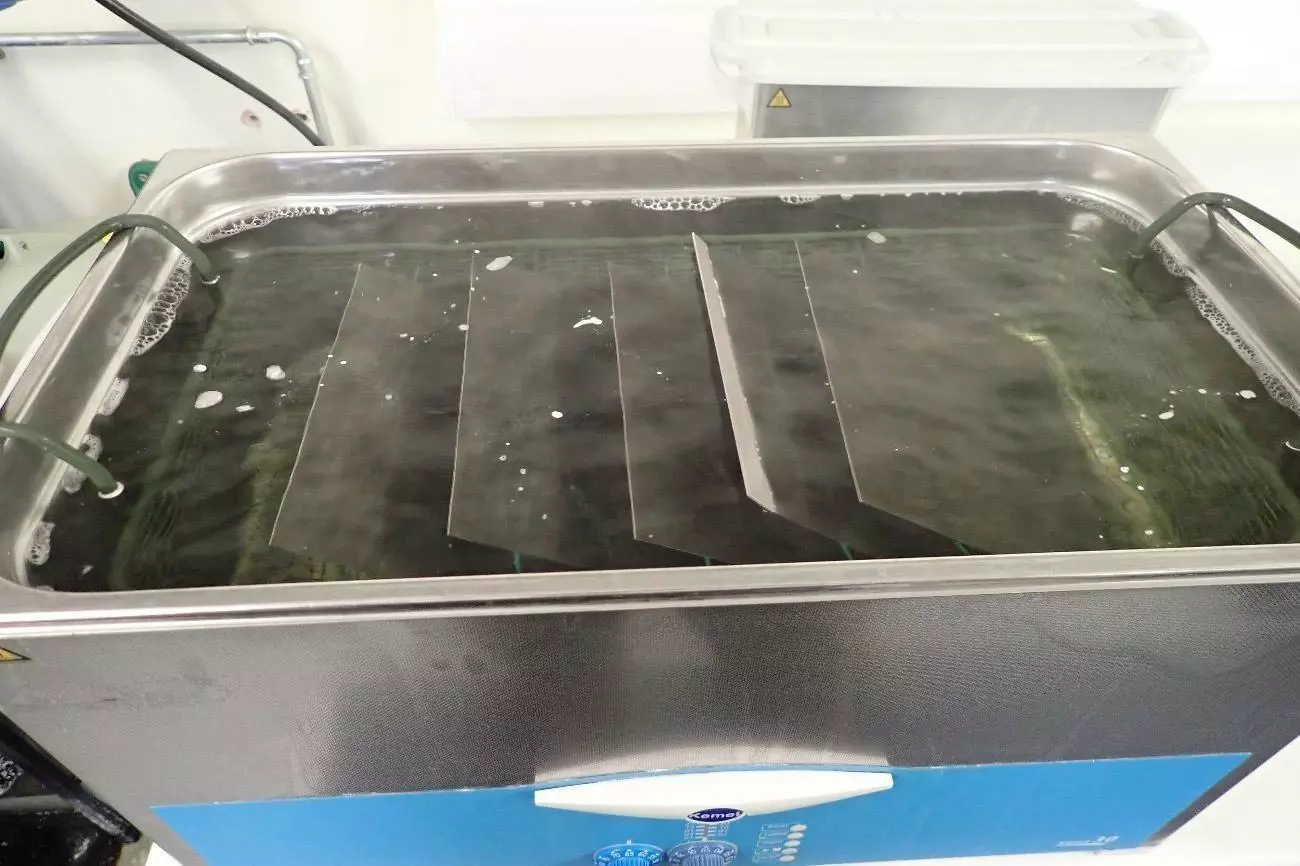 During cleaning process for Titanium