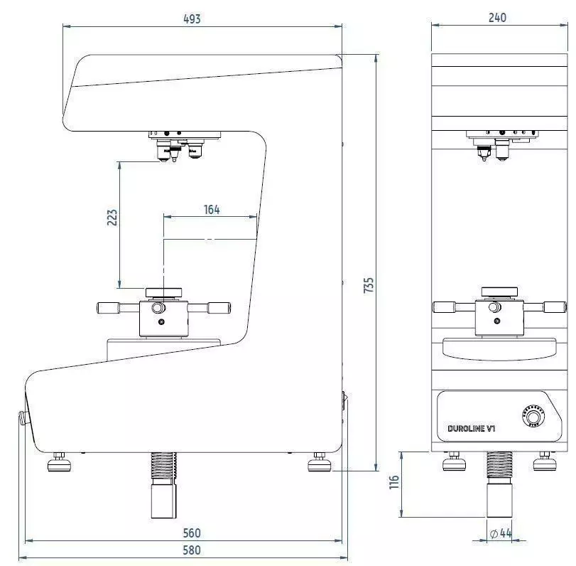 Vickers Hardness Tester dimensions