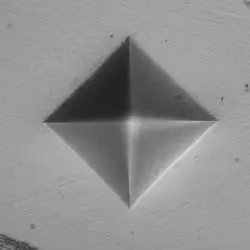 Vickers impression - prepared metallographically