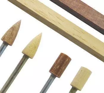 wooden bobs, cones and sticks