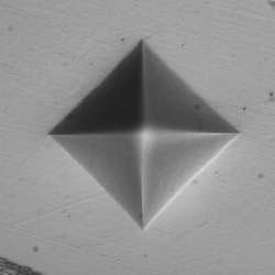 Vickers impression - prepared metallographically